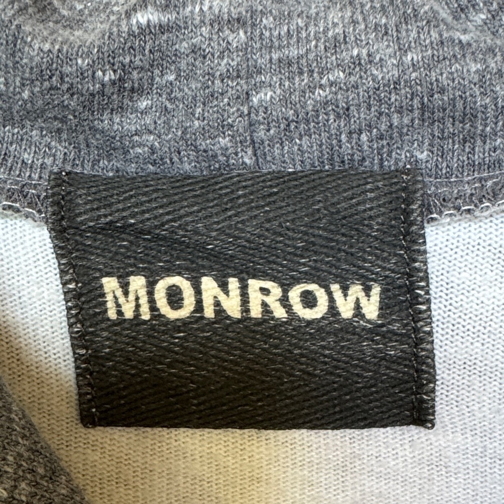 Monrow White&Gray XS lightweight Hoodie Pocket&slits on sides good condition - Picture 3 of 6